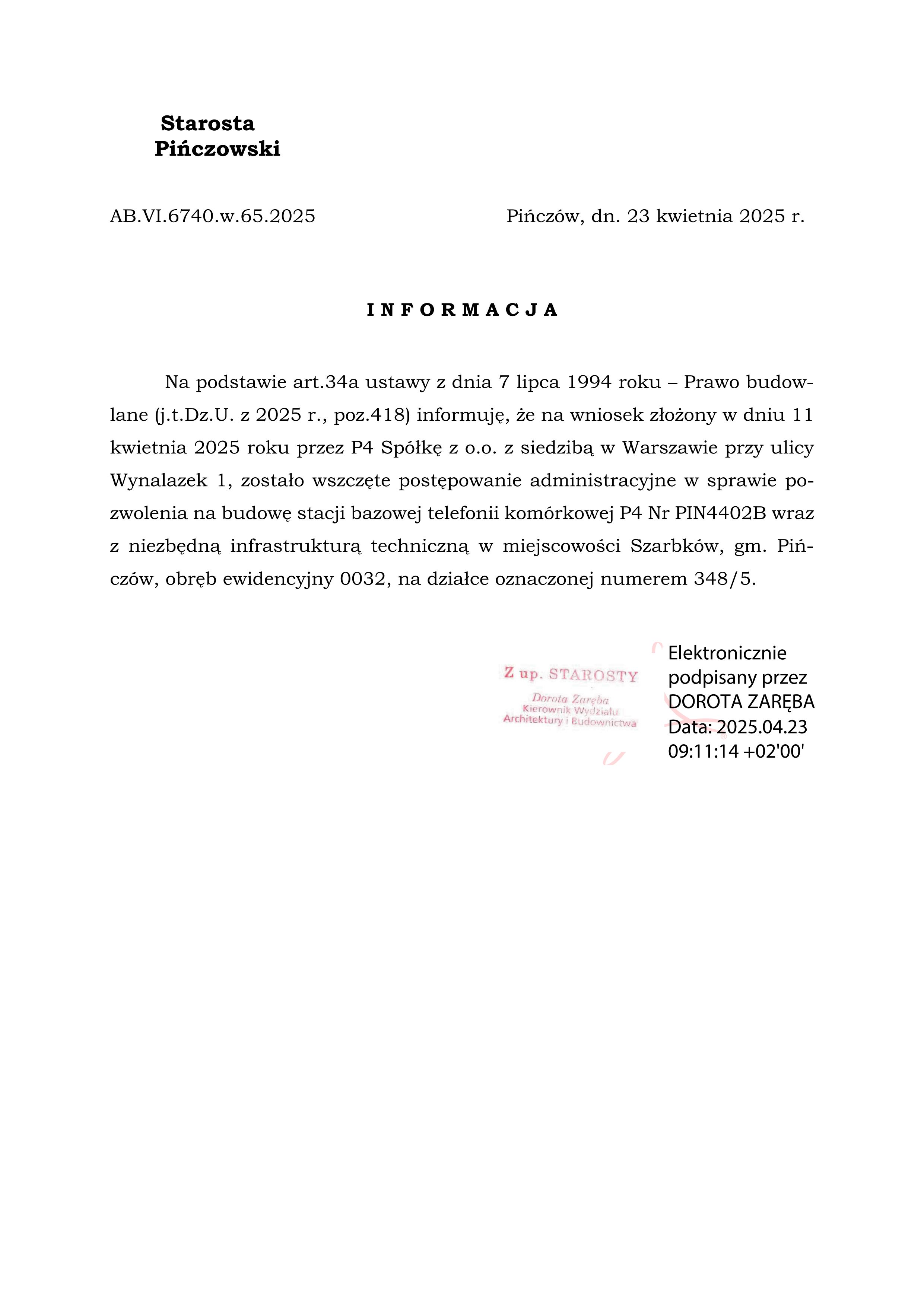 informacja_o_wszczęciu_postępowania_P4_Szarbków_(1)