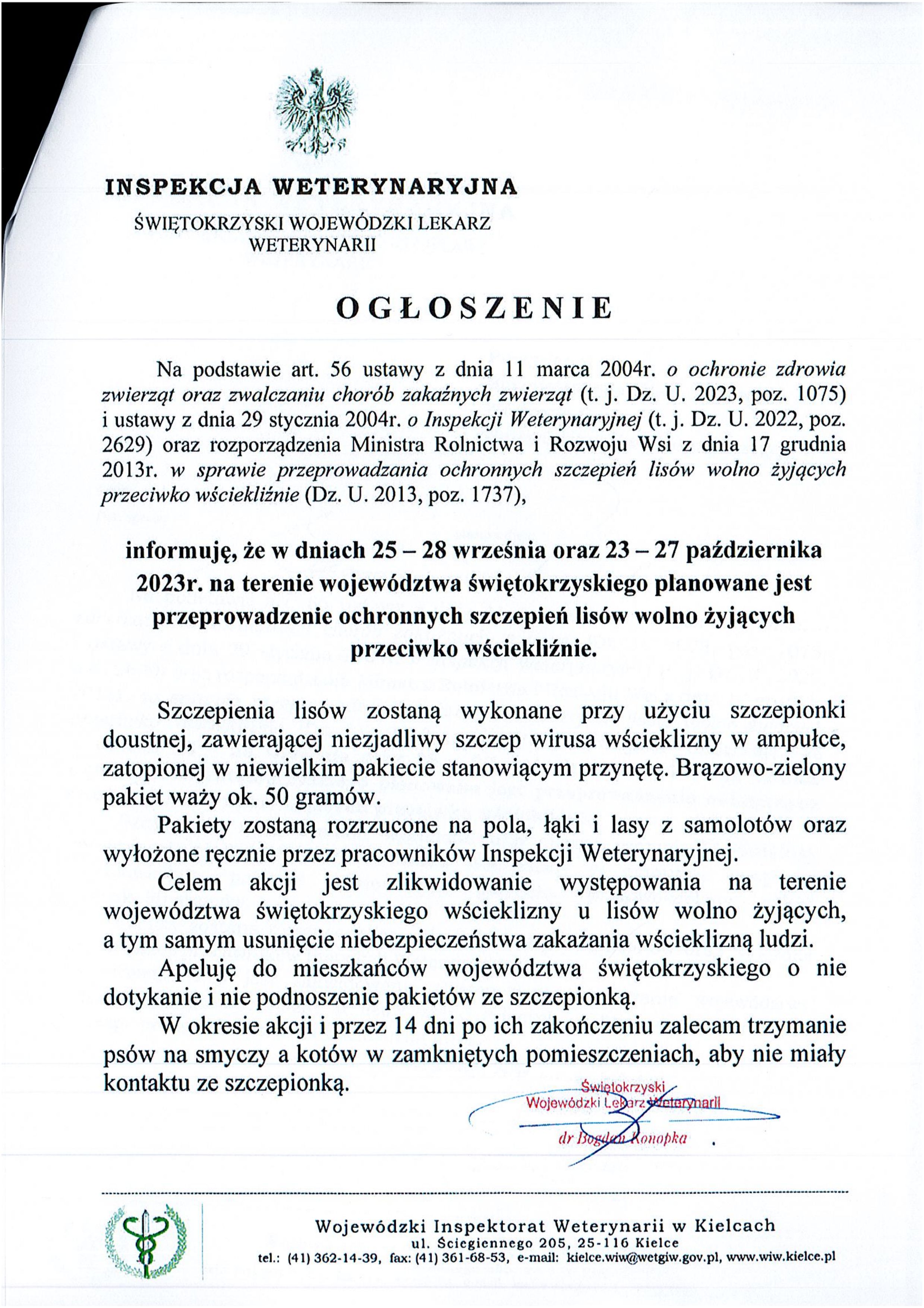 ogłoszenie