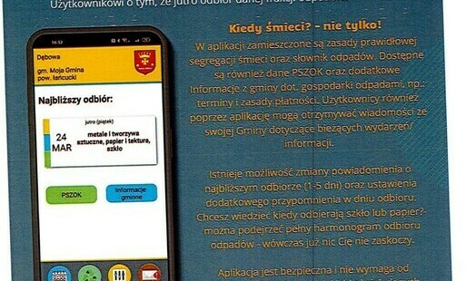 Zdjęcie do Nowa aplikacja już do pobrania - Kiedy śmieci