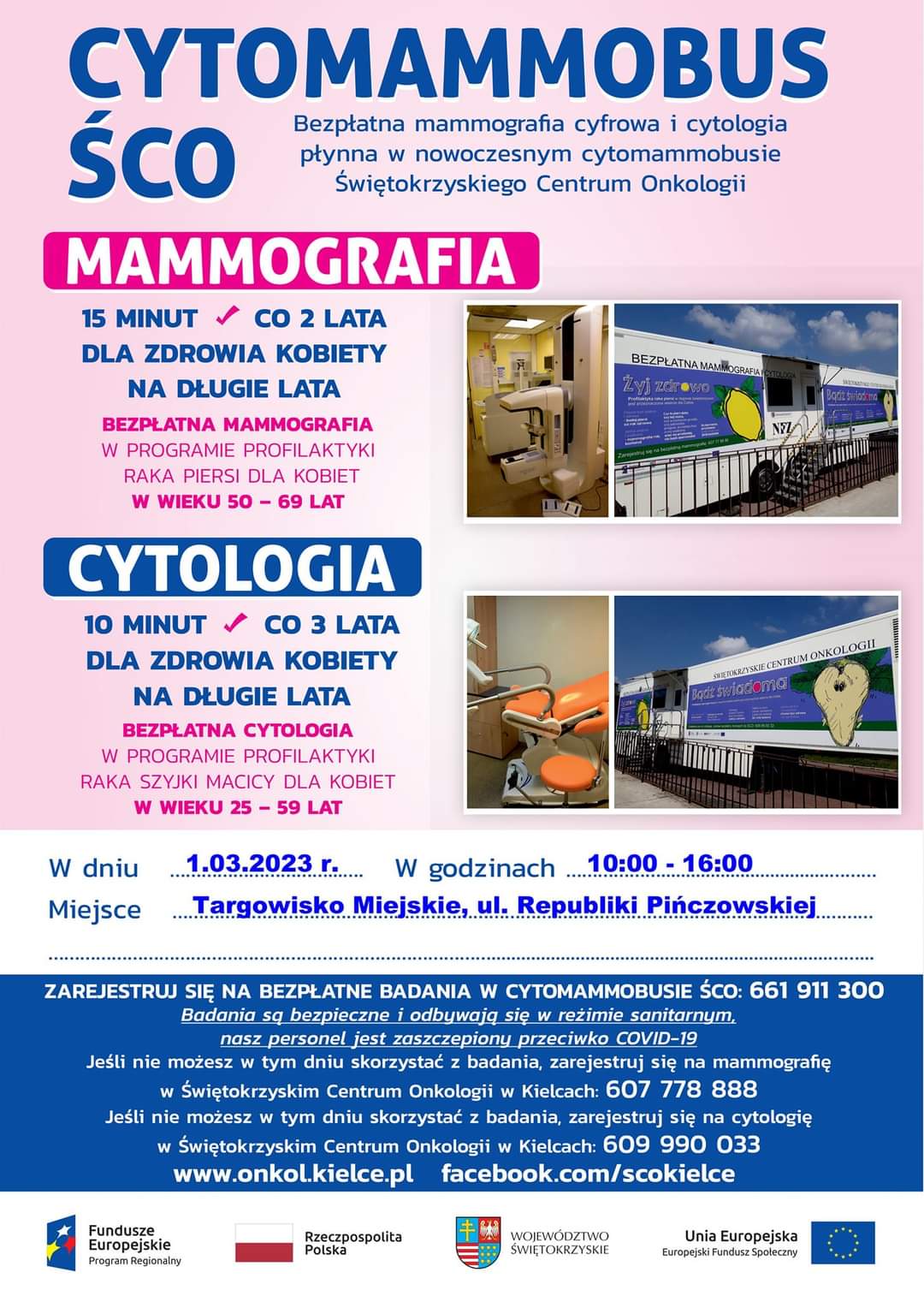 Plakat Cytomammobus ŚCO w Pińczowie 1 marca 2023 r.